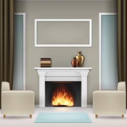 Cozy and Stylish Fireplace Area in Your Home.Decorative Fireplace Grate