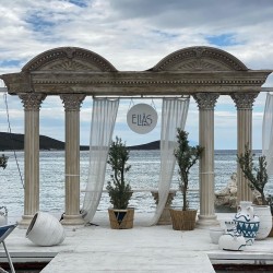 Ancient Greek themed beach we designed