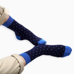 Wholesale Blue Dot Dark Blue Socks From Turkiye