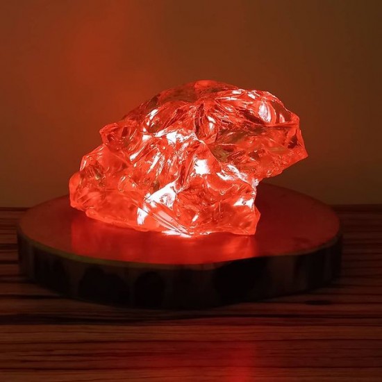 Rock Shaped Wooden Light Handmade